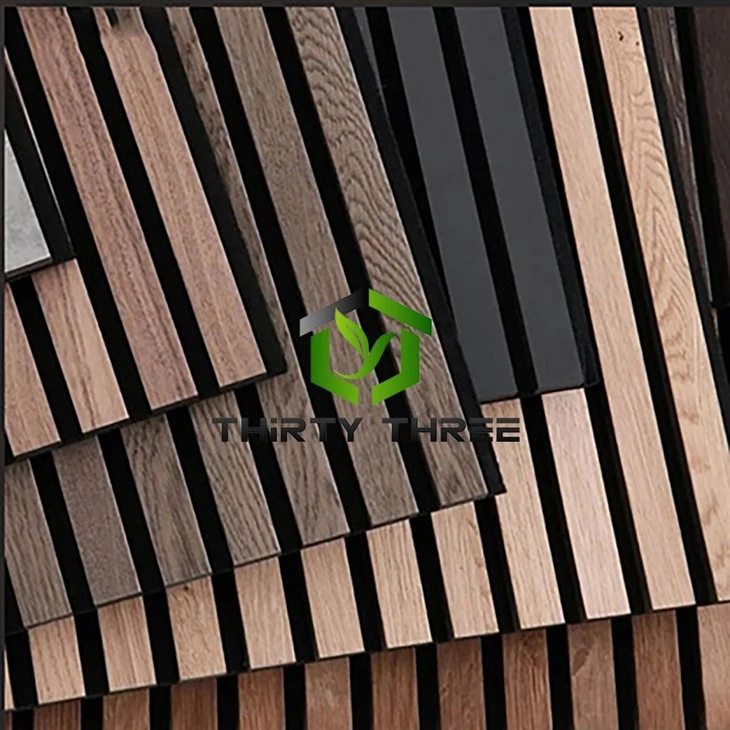 Hot Sale Fireproof CARB Technical Gray Oak Wooden Slat Acoustic Wall Panel